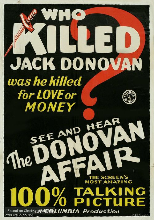 The Donovan Affair - Movie Poster