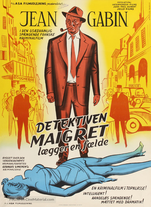 Maigret tend un pi&egrave;ge - Danish Movie Poster