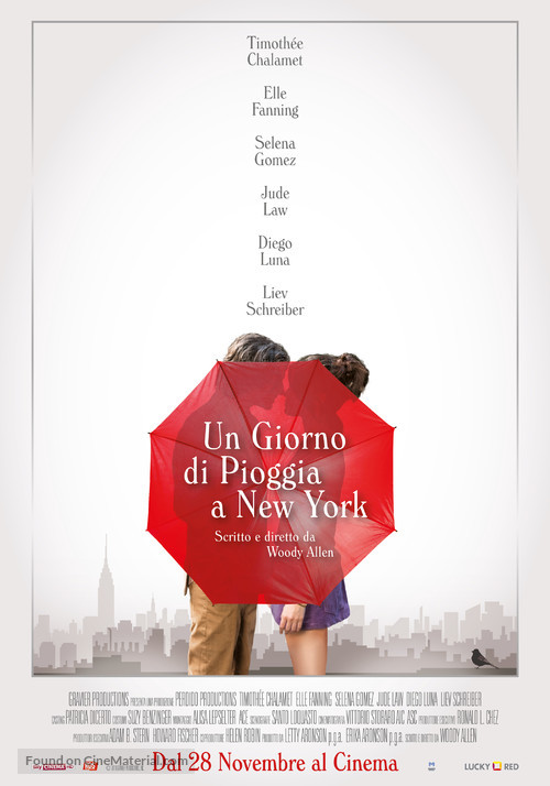 A Rainy Day in New York - Italian Movie Poster