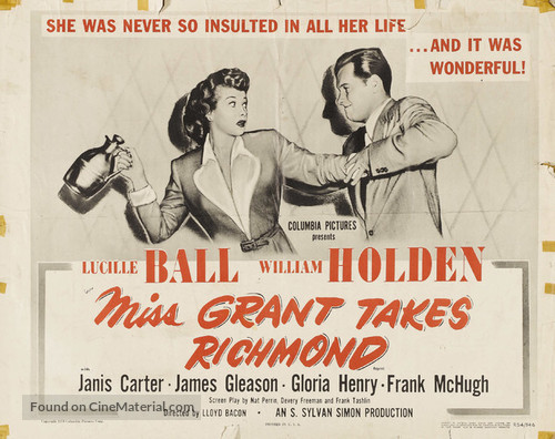 Miss Grant Takes Richmond - Re-release movie poster