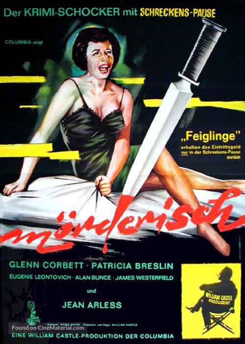 Homicidal - German Movie Poster