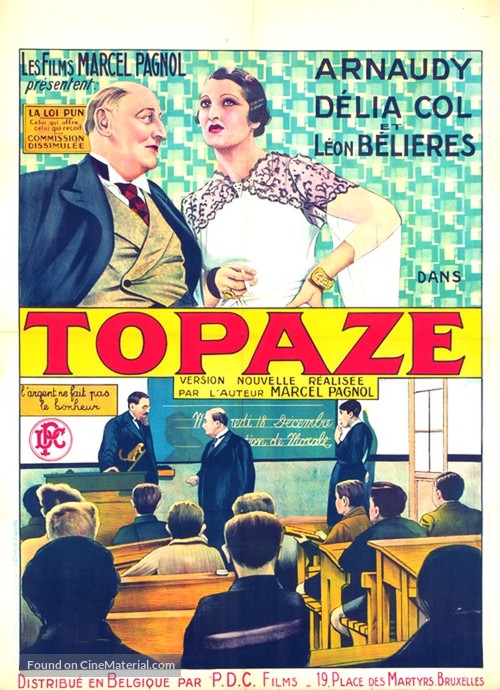 Topaze - Belgian Movie Poster