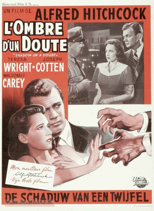 Shadow of a Doubt - Belgian Movie Poster