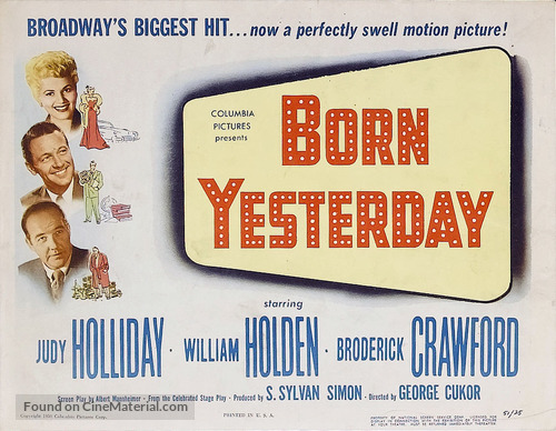Born Yesterday - British Movie Poster