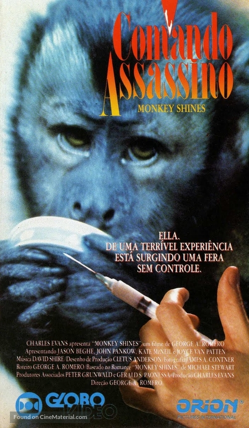 Monkey Shines - Brazilian VHS movie cover