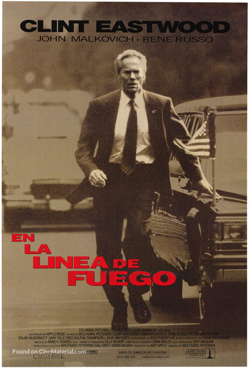 In The Line Of Fire - Spanish Movie Poster
