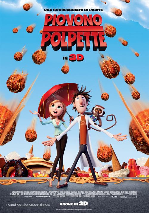 Cloudy with a Chance of Meatballs - Italian Movie Poster