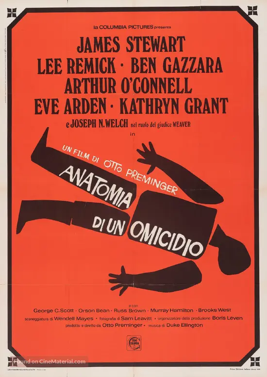 Anatomy of a Murder - Italian Movie Poster