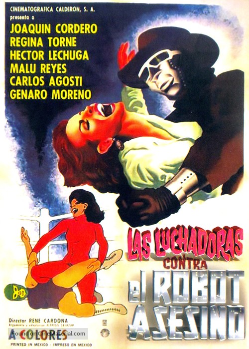 Las luchadoras vs el robot asesino - Mexican Movie Poster