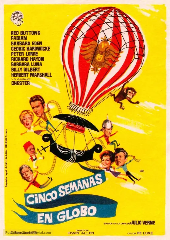 Five Weeks in a Balloon - Spanish Movie Poster