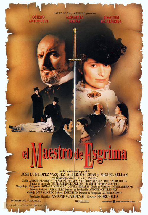 El maestro de esgrima - Spanish Movie Poster