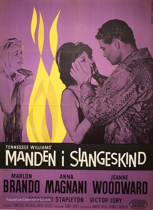 The Fugitive Kind - Danish Movie Poster