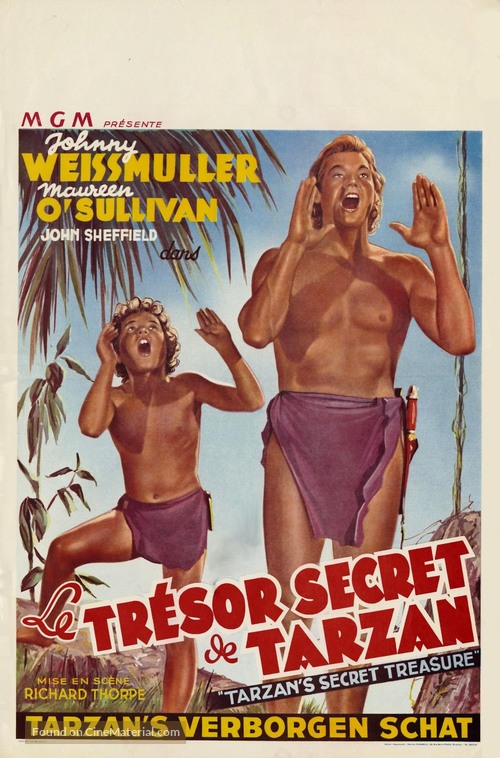 Tarzan&#039;s Secret Treasure - Belgian Movie Poster