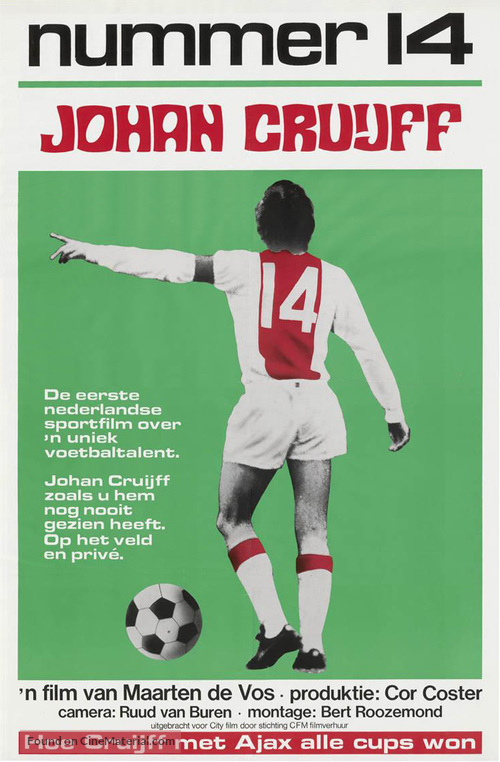 Nummer 14 Johan Cruijff - Dutch Movie Poster