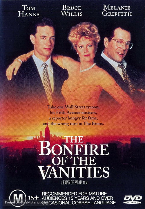 The Bonfire Of The Vanities - Australian DVD movie cover