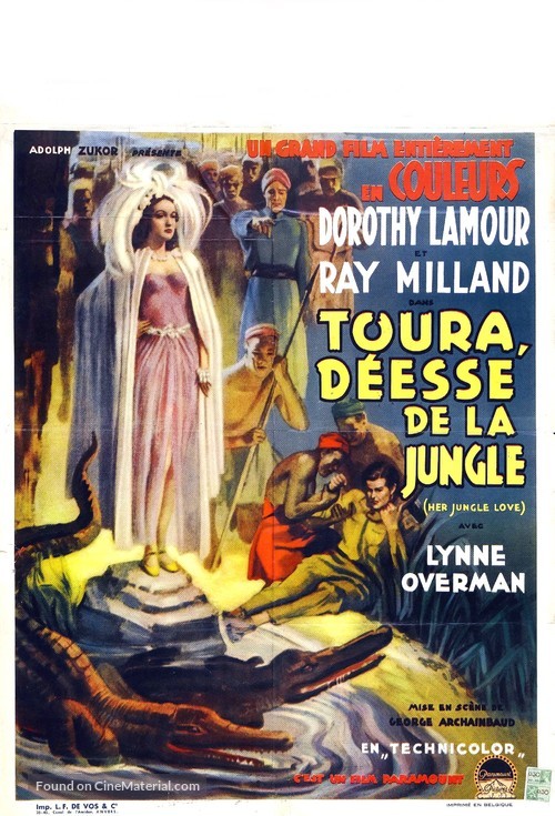 Her Jungle Love - Belgian Movie Poster