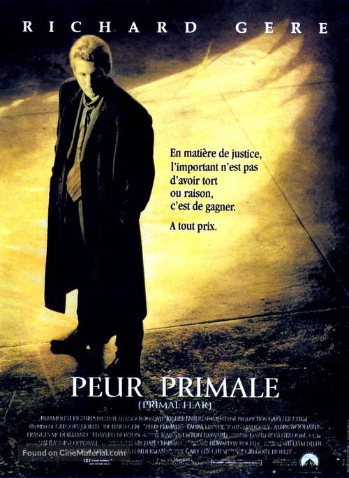 Primal Fear - French Movie Poster