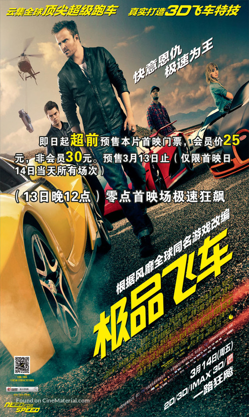 Need for Speed - Chinese Movie Poster