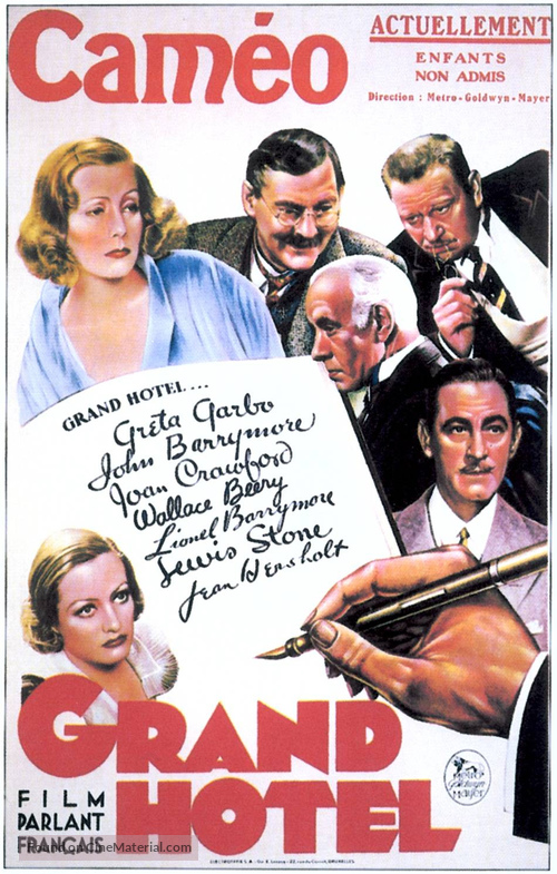 Grand Hotel - Belgian Movie Poster