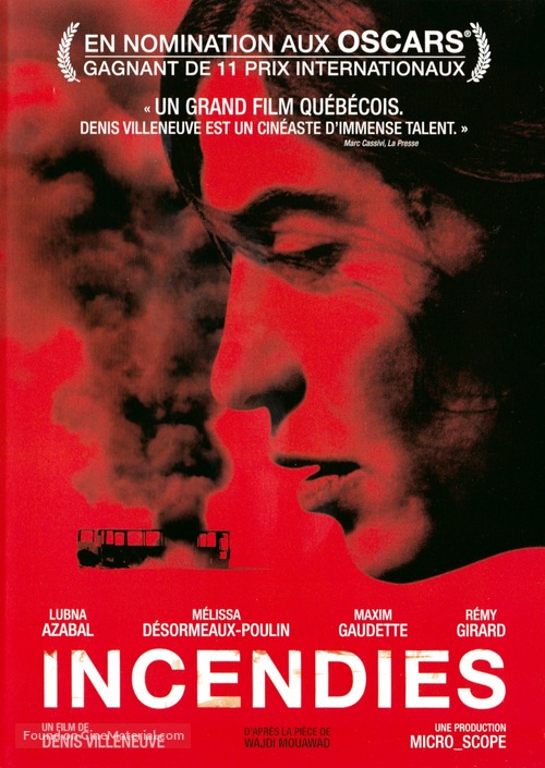 Incendies - Canadian DVD movie cover