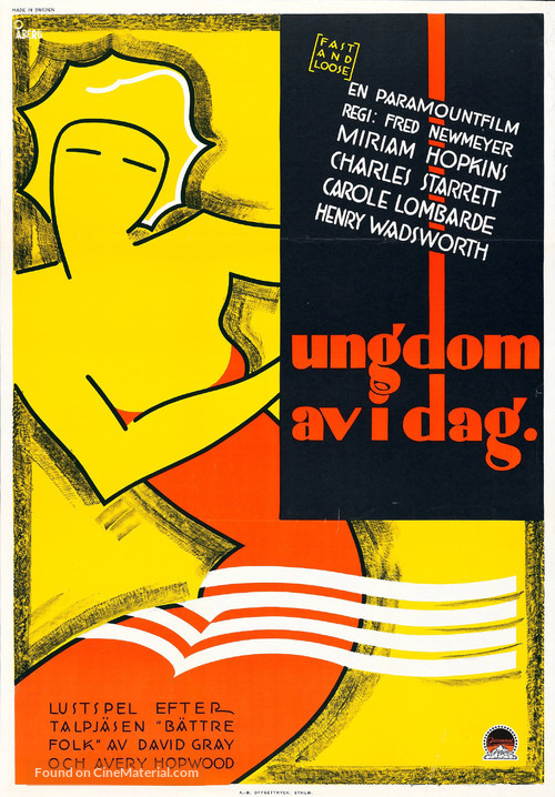 Fast and Loose - Swedish Movie Poster