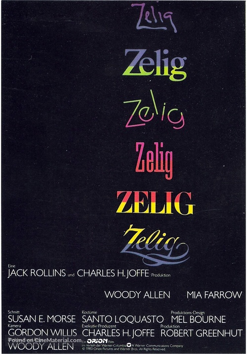 Zelig - German Movie Poster