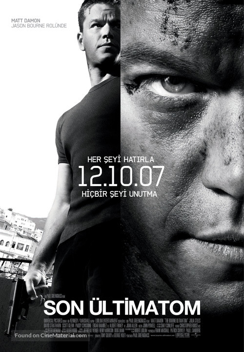 The Bourne Ultimatum - Turkish Movie Poster