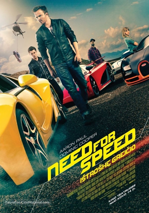 Need for Speed - Lithuanian Movie Poster