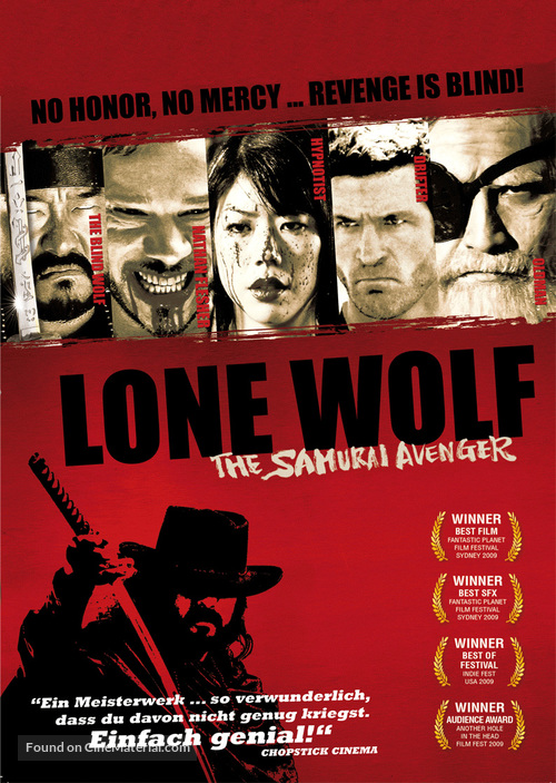 Samurai Avenger: The Blind Wolf - German Movie Cover