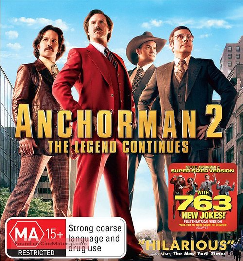 Anchorman 2: The Legend Continues - Australian Blu-Ray movie cover