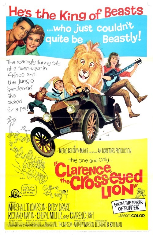 Clarence, the Cross-Eyed Lion - Theatrical movie poster