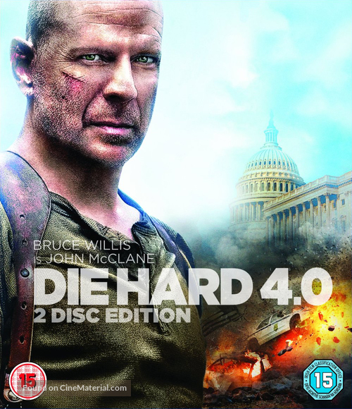 Live Free or Die Hard - British Blu-Ray movie cover