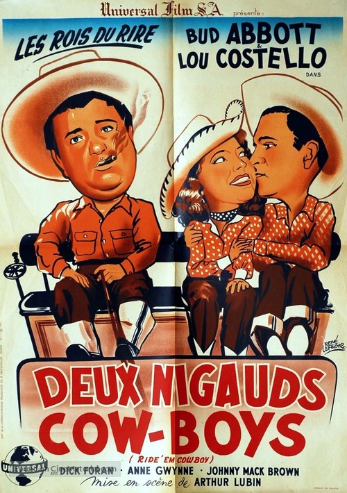 Ride &#039;Em Cowboy - French Movie Poster