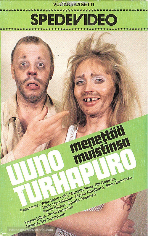 Uuno Turhapuro menett&auml;&auml; muistinsa - Finnish VHS movie cover