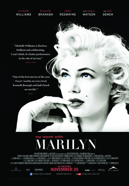 My Week with Marilyn - Canadian Movie Poster