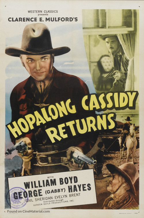 Hopalong Cassidy Returns - Re-release movie poster