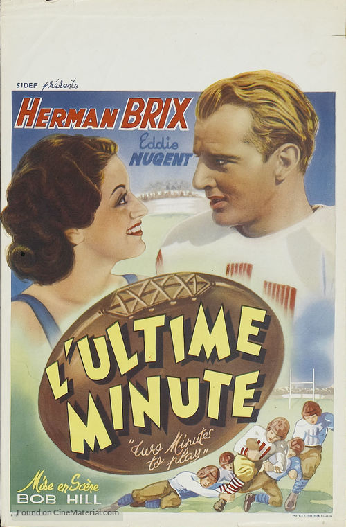 Two Minutes to Play - Belgian Movie Poster