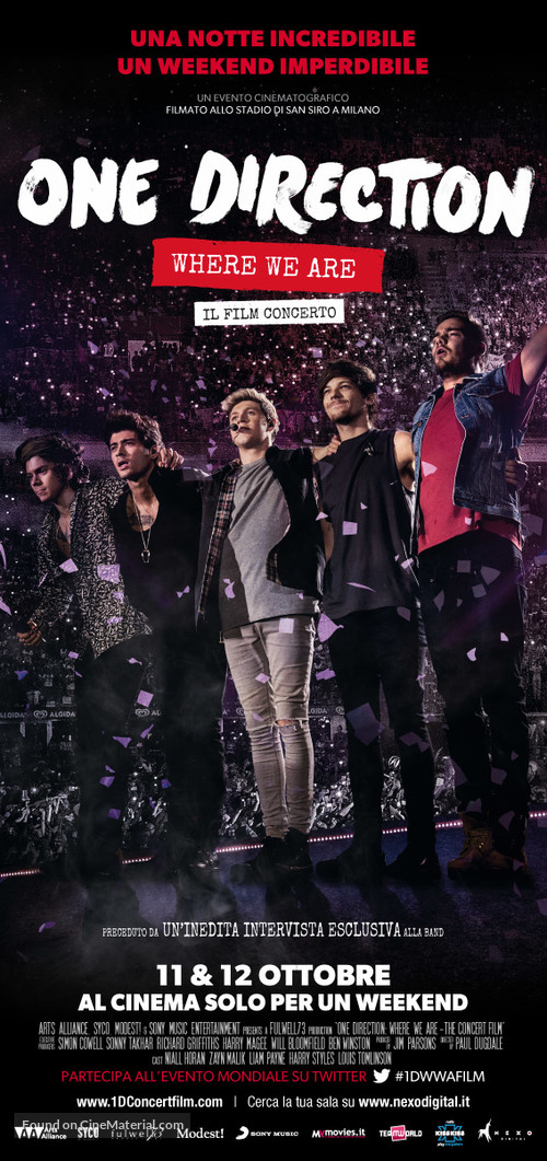 One Direction: Where We Are - The Concert Film - Italian Movie Poster