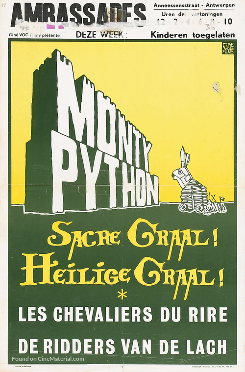 Monty Python and the Holy Grail - Belgian Movie Poster