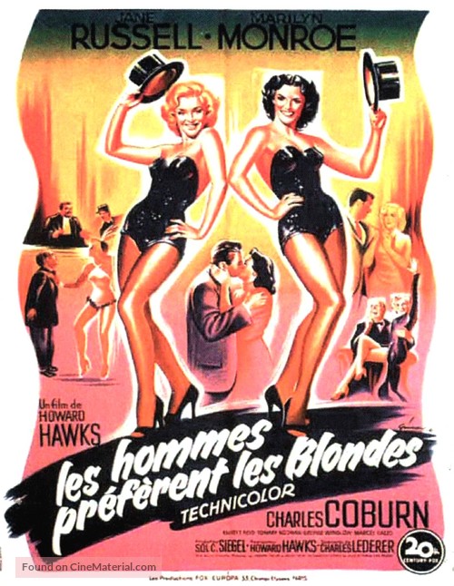 Gentlemen Prefer Blondes - French Movie Poster