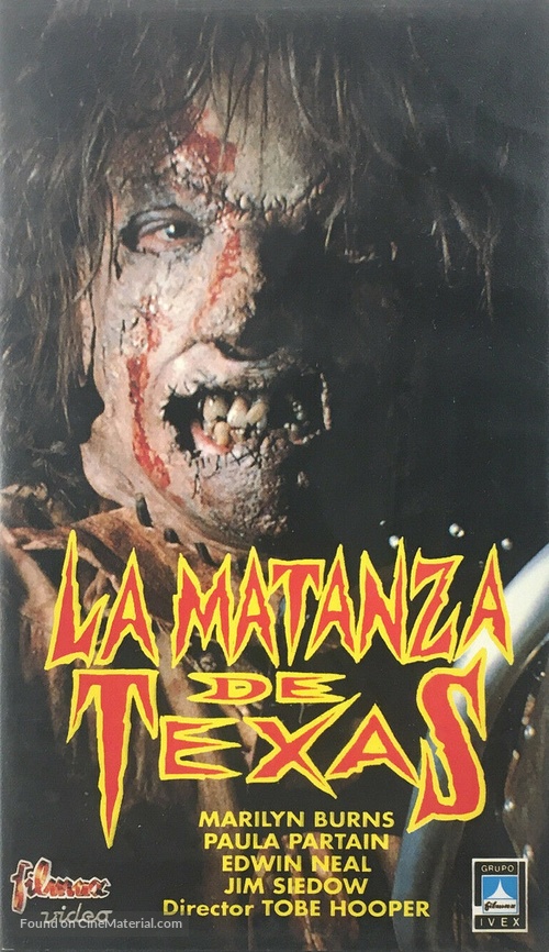 The Texas Chain Saw Massacre - Spanish VHS movie cover