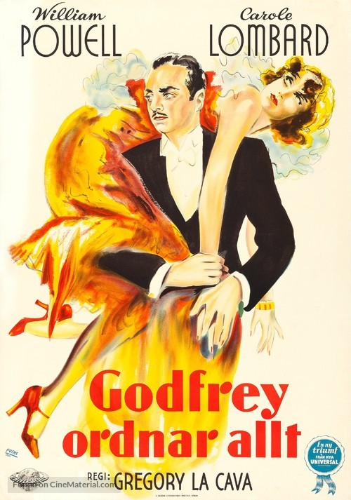 My Man Godfrey - Swedish Movie Poster