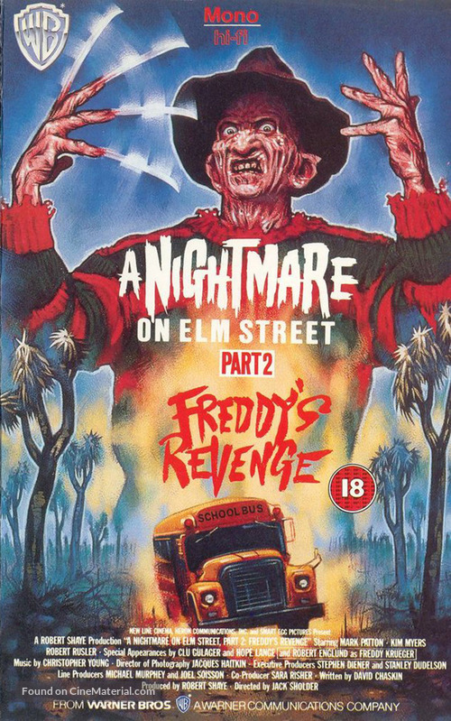 A Nightmare On Elm Street Part 2: Freddy&#039;s Revenge - British VHS movie cover