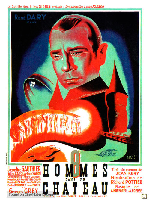 Huit hommes dans un ch&acirc;teau - French Movie Poster