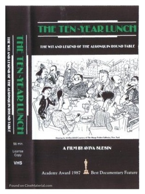 The Ten-Year Lunch: The Wit and Legend of the Algonquin Round Table - VHS movie cover