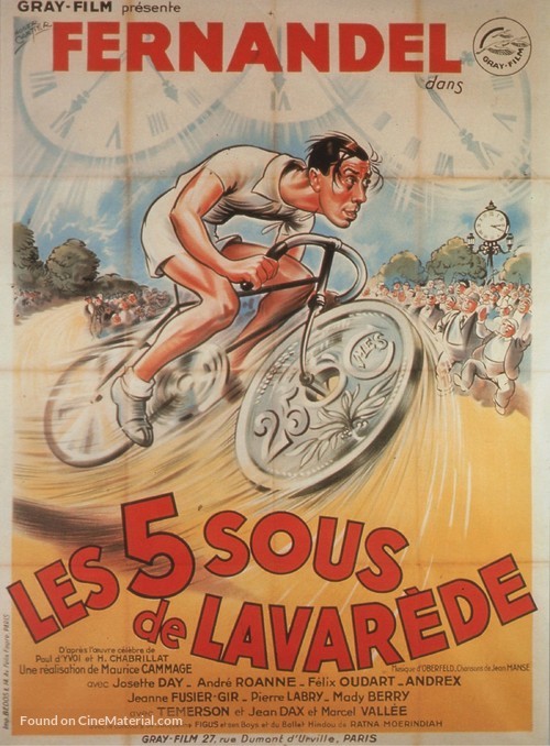 Les cinq sous de Lavar&eacute;de - French Movie Poster
