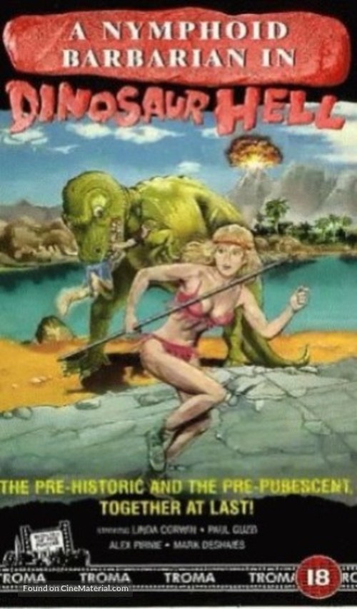 A Nymphoid Barbarian in Dinosaur Hell - British Movie Cover