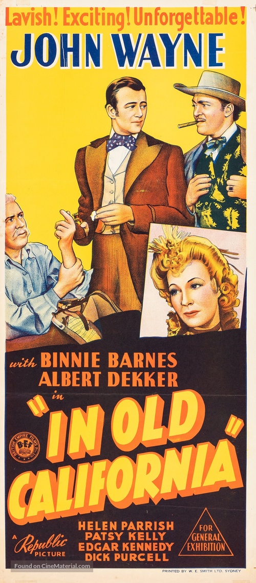 In Old California - Australian Movie Poster