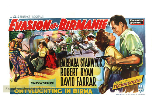 Escape to Burma - Belgian Movie Poster