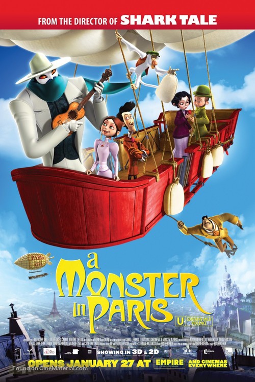 Un monstre &agrave; Paris - British Movie Poster